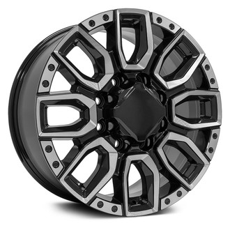 OE Wheels® - 8 U-Spoke Black with Milled Edge 20x8.5 Alloy Factory Wheel - Replica