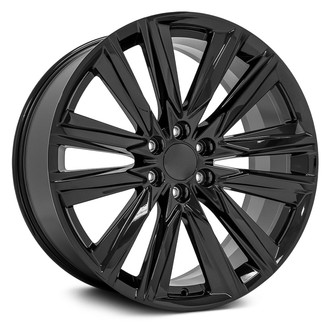 OE Wheels® - 6 V-Spoke Gloss Black 24x10 Alloy Factory Wheel - Replica