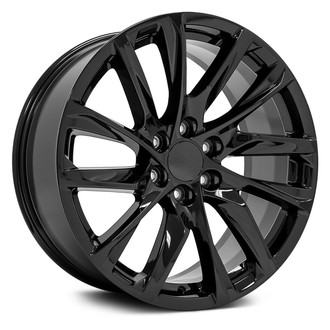 OE Wheels® - 6 V-Spoke Gloss Black 22x9 Alloy Factory Wheel - Replica