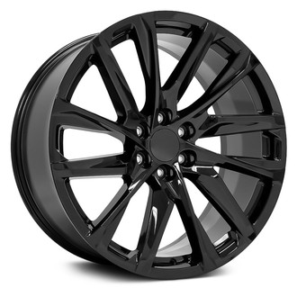 OE Wheels® - 6 V-Spoke Gloss Black 24x10 Alloy Factory Wheel - Replica