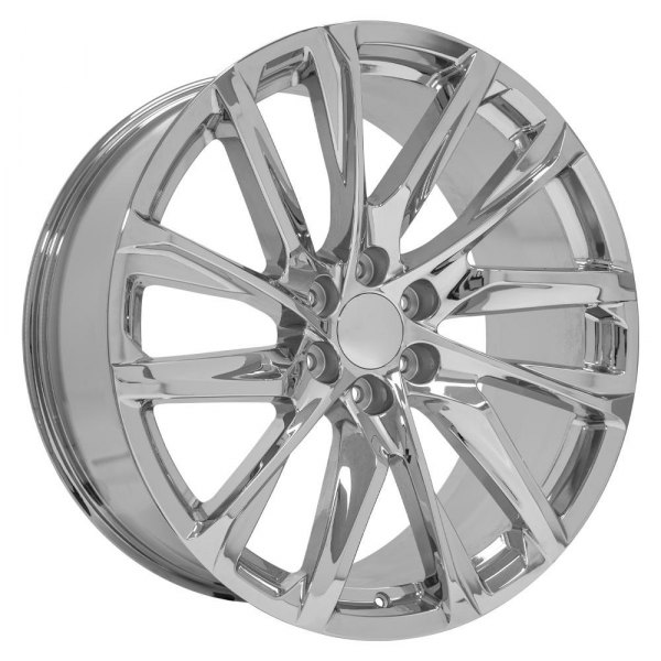 OE Wheels® - 24 x 10 6 V-Spoke Chrome Alloy Factory Wheel (Replica)