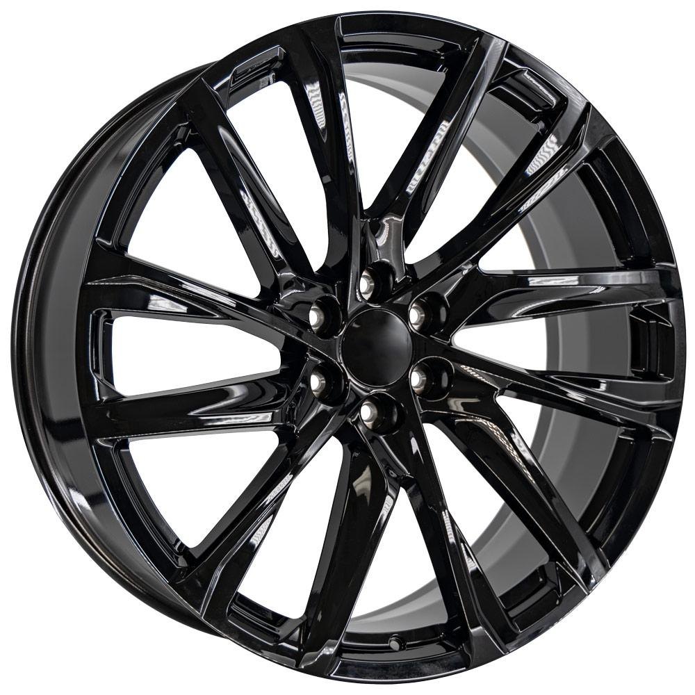 OE Wheels® 9511091 - 6 V-Spoke Black 26x10 Alloy Factory Wheel - Replica