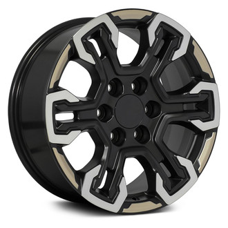 OE Wheels® - 6 Double-Spoke Satin Black Machined Face 18x8.5 Alloy Factory Wheel - Replica