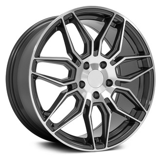 OE Wheels® - 7 U-Spoke Gunmetal Machined 19x8.5 Alloy Factory Wheel - Replica