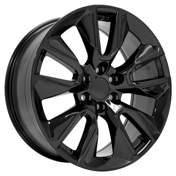 OE Wheels® - 22 x 9 5 V-Spoke Black Alloy Factory Wheel (Replica)