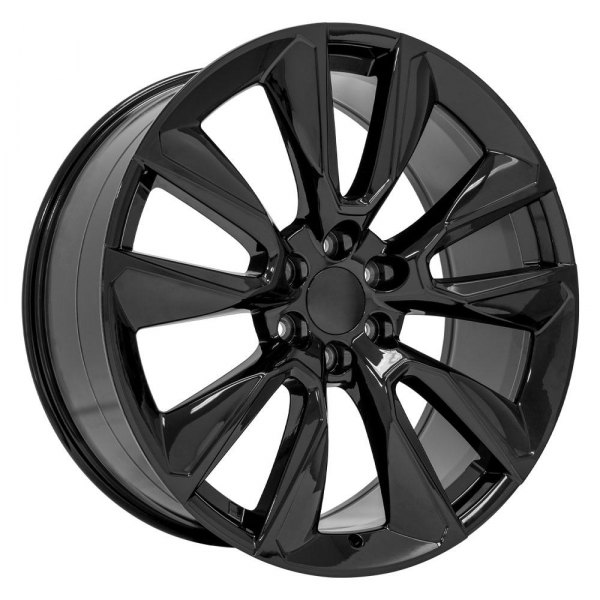 OE Wheels® - 24 x 10 5 V-Spoke Black Alloy Factory Wheel (Replica)