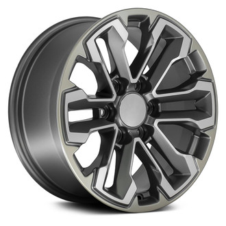 OE Wheels® - 6 Double-Spoke Satin Gunmetal Machined Face 18x8.5 Alloy Factory Wheel - Replica