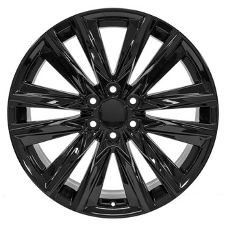 OE Wheels® 9513546 - 6 V-Spoke Gloss Black 22x9 Alloy Factory Wheel - Replica
