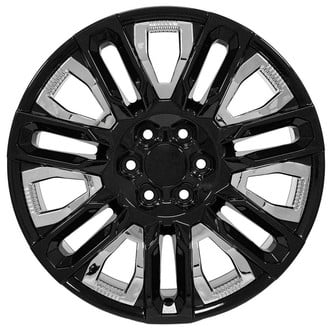 OE Wheels® - Gloss Black with Chrome Insert 22x9 Alloy Factory Wheel - Replica