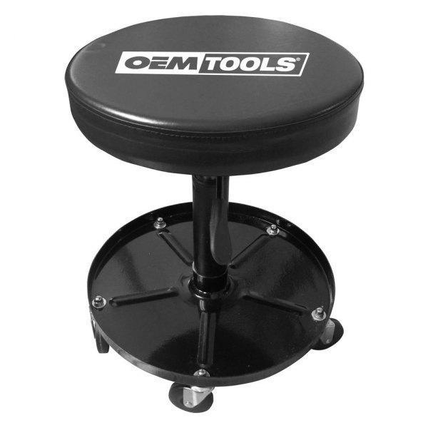 OEM Tools® - 300 lb 15" to 20" Hydraulic Round Creeper Seat with Adjustable Height and Tool Tray