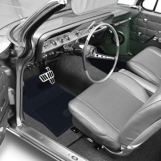 OER® - 1st & 2nd Row Dark Blue Rubber Floor Mat Set