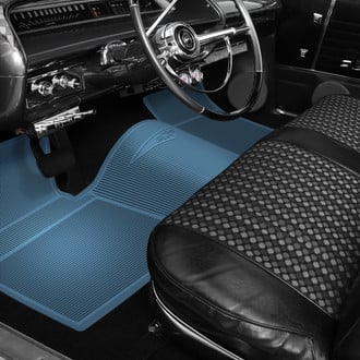 OER® - 1st & 2nd Row Medium Blue Rubber Floor Mat Set
