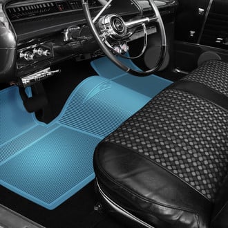 OER® - 1st & 2nd Row Light Blue Rubber Floor Mat Set
