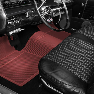 OER® - 1st & 2nd Row Red Rubber Floor Mat Set