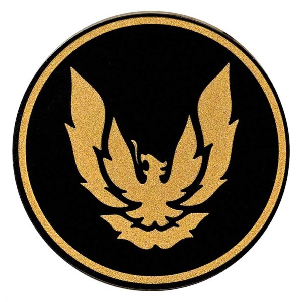 OER® - Black Wheel Center Cap Emblem With Late Gold Firebird Logo