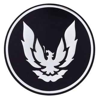 OER® - "Firebird GTA" Chrome Logo/Black Background Wheel Center Cap Emblem