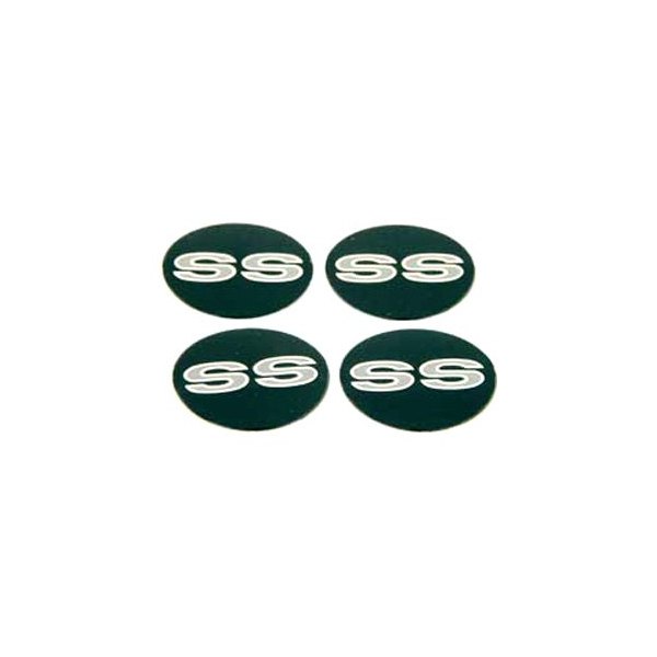 OER® - Black Wheel Center Cap Emblems With Chrome SS Logo