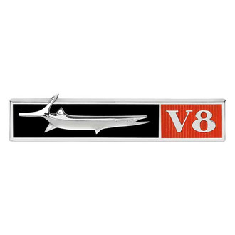 OER® - "V8 with Fish" Passenger Side Front Fender Emblem