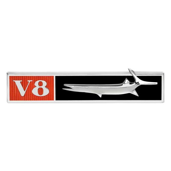 OER® - "V8 with Fish" Driver Side Front Fender Emblem