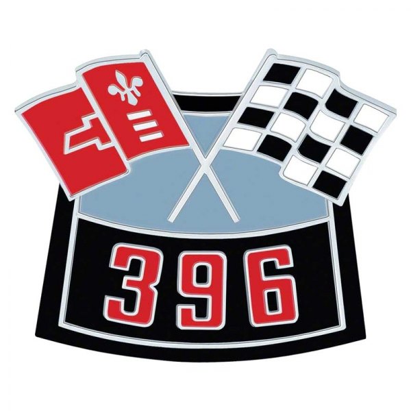 OER® - "396" Crossed Flags Die-Cast Air Cleaner Emblem