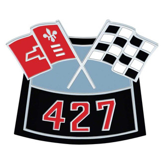 OER® - "427" Crossed Flags Die-Cast Air Cleaner Emblem