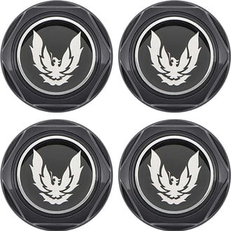 OER® - Black Wheel Center Caps With Silver Emblem