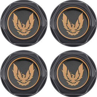 OER® - Gloss Black Wheel Center Caps With Gold Bird Emblem