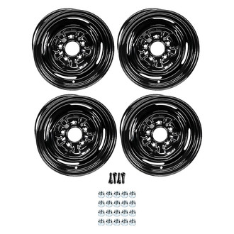 OER® - Dog Dish Style Black 14x7 Steel Factory Wheel Set