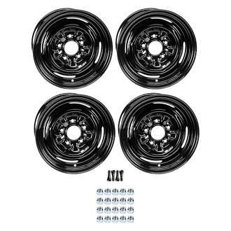 OER® - Dog Dish Style Black 14x6 / 7 Steel Factory Wheel Set