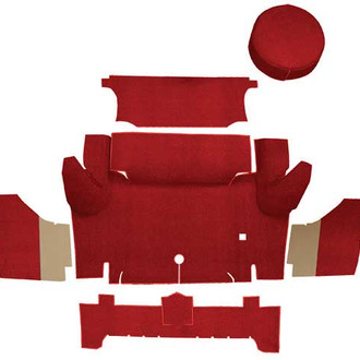 OER® - Red Molded Loop Replacement Trunk Area Carpet with Boards