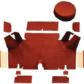 OER® - Red Molded Loop Replacement Trunk Area Carpet with Boards