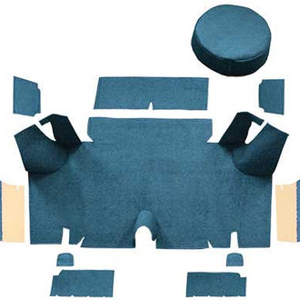 OER® - Medium Blue Molded Loop Replacement Trunk Area Carpet with Boards