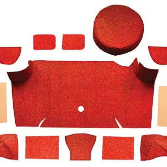 OER® - Red Molded Loop Replacement Trunk Area Carpet with Boards