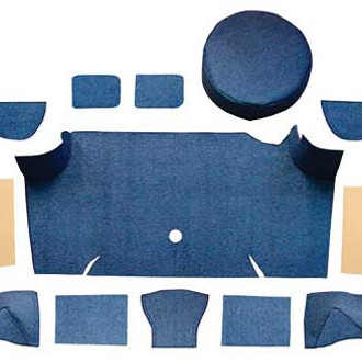OER® - Dark Blue Molded Loop Replacement Trunk Area Carpet with Boards