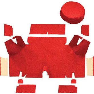 OER® - Red Nylon Loop Replacement Trunk Area Carpet with Boards