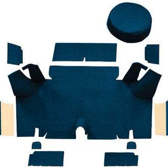 OER® - Dark Blue Nylon Loop Replacement Trunk Area Carpet with Boards