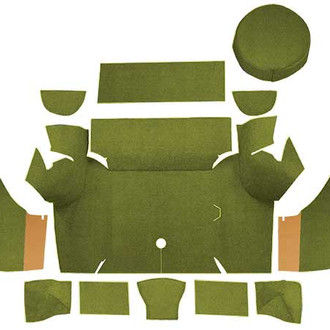 OER® - Moss Green Nylon Loop Replacement Trunk Area Carpet with Boards