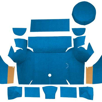 OER® - Medium Blue Nylon Loop Replacement Trunk Area Carpet with Boards