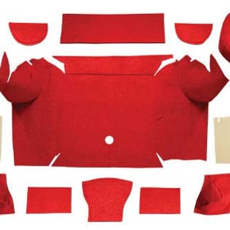 OER® - Red Nylon Loop Replacement Trunk Area Carpet with Boards
