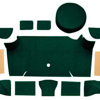 OER® - Dark Green Nylon Loop Replacement Trunk Area Carpet with Boards