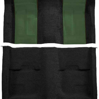 OER® - Black with Green Inserts Nylon Loop Replacement Passenger Area Carpet Kit