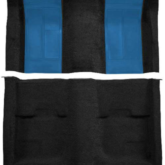 OER® - Black with Medium Blue Inserts Nylon Loop Replacement Passenger Area Carpet Kit