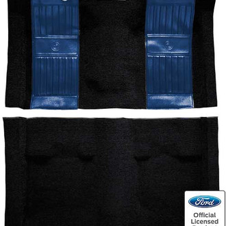 OER® - Black with Dark Blue Pony Inserts Nylon Loop Replacement Passenger Area Carpet Kit
