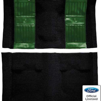 OER® - Black with Green Pony Inserts Nylon Loop Replacement Carpet Kit with Mass Backing