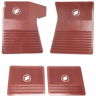 OER® - 1st & 2nd Row Red Rubber Floor Mat Set