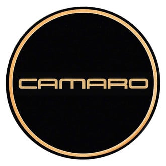 OER® - "Camaro" Gold Logo/Black Background Wheel Center Cap Emblem