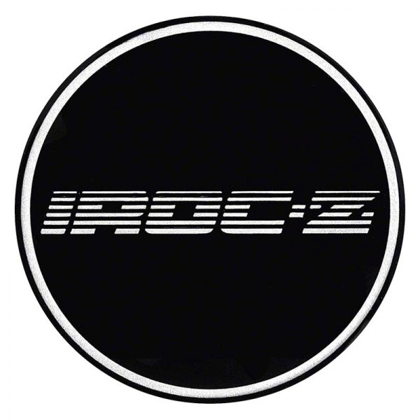 OER® - "Iroc-Z" Chrome Logo/Black Background Wheel Center Cap Emblem