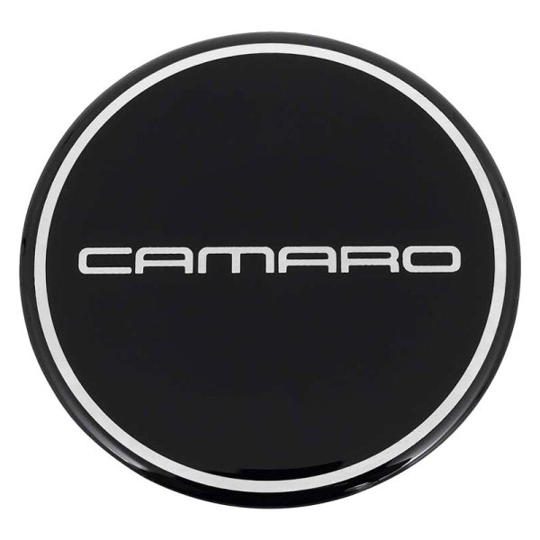 OER® - Black Wheel Center Cap Emblem With Chrome Camaro Logo