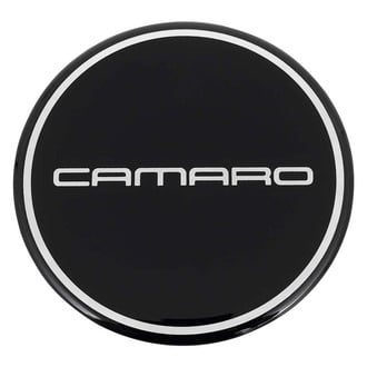 OER® - "Camaro" Chrome Logo/Black Background Wheel Center Cap Emblem