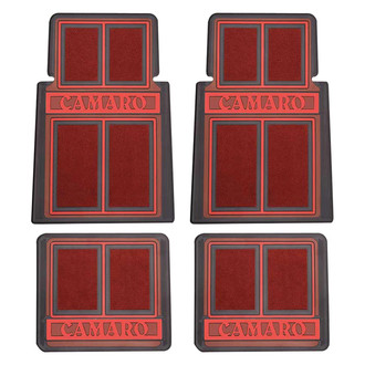 OER® - 1st & 2nd Row Red/Black Carpet Floor Mat Set